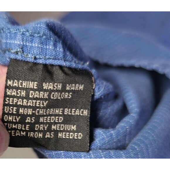 Wrangler Hero Blue Windowpane Short Sleeve Button Down Shirt Men’s Medium - Picture 8 of 8